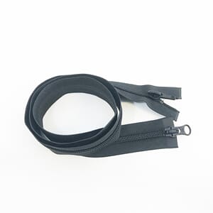 Glidelås Spiral 5mm YKK 90cm 2 Veis Delbar Sort