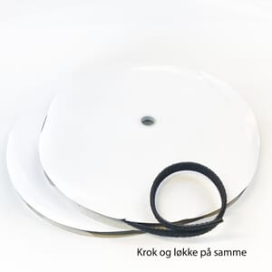 Borrelås 20mm Back to Back Sort 25 meter