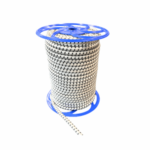 Strikk Rund 10 mm Hvit med Sorte Prikker 50m pr.spole