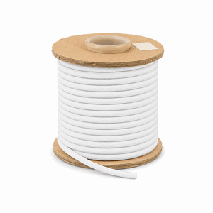 Strikk Rund 6 mm Polyester Hvit 50m pr. rull