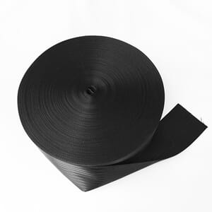 Polyesterbånd Tynt 100 mm Sort