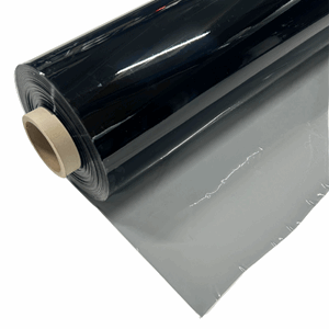 Vindusplast 0,5mm Smoke Gråtone 140cm bredde 50m pr. rull